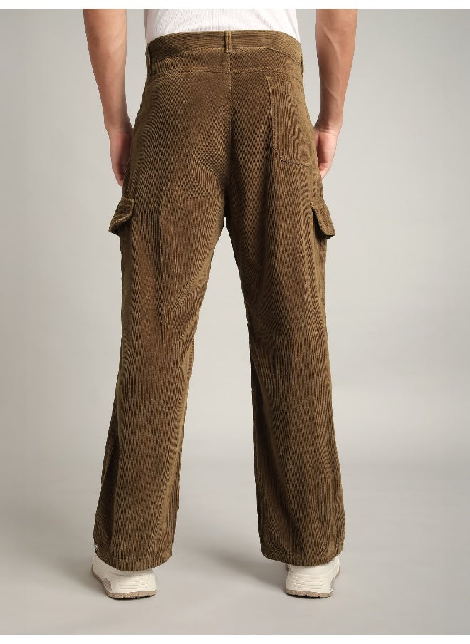 Brown Oversize Corduroy Cargo Pants