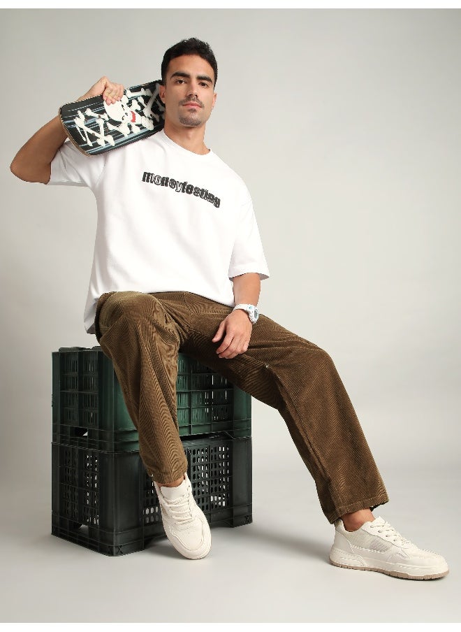 Brown Oversize Corduroy Cargo Pants