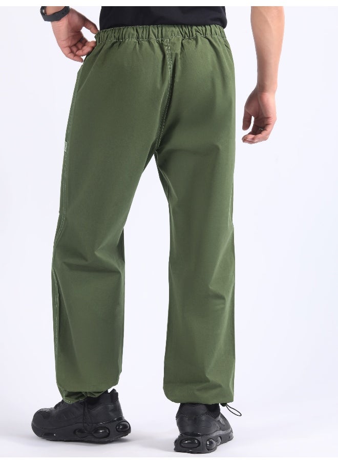 Sage Green Double Pleated Cargo Joggers