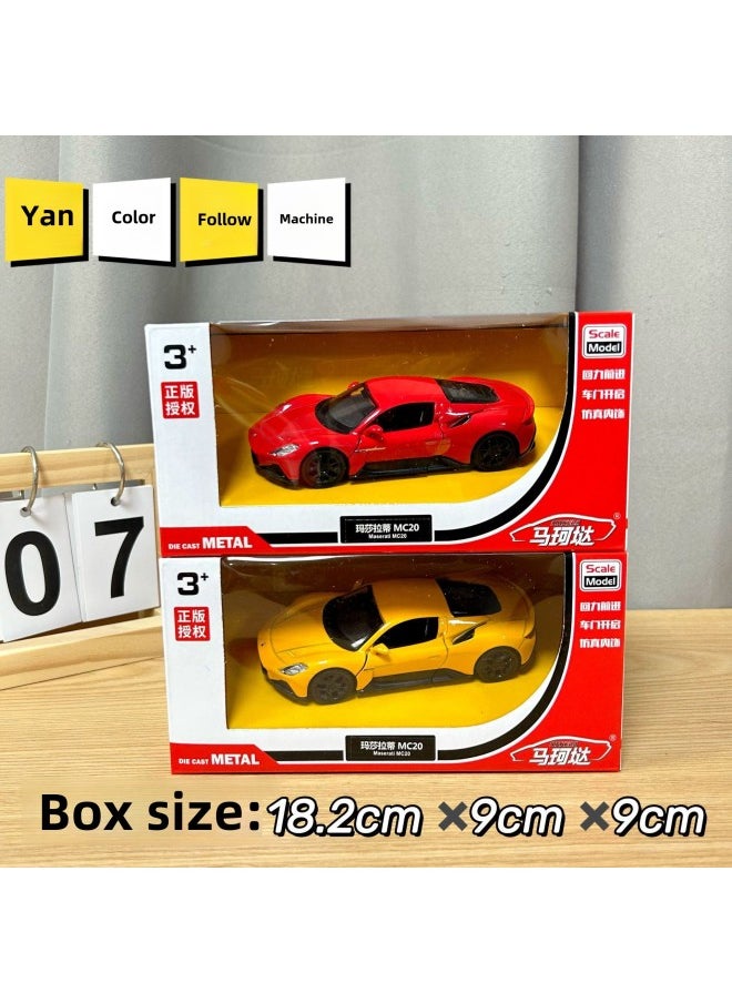 1:36 Genuine Mercedes-Benz BMW Simulation Alloy Car Model Can Open The Door Back Force Alloy Sports Car Model Children's Toys-Color:554982Maserati Mc20