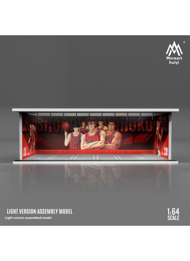 164 Scale Underground Parking Garage Car Modification Rv Position Vehicle Model Dustproof Box Led Light Assembly-Color:Slam Dunk Master Lighting Edition Assembled Scene
