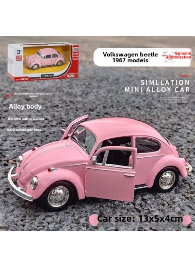(Boxed) Simulation 1 To 36 Pink Alloy Sports Car Series Model Ornaments Children's Toys Wholesale-Color:554017 Vintage Beetle