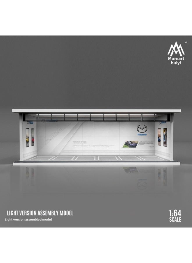 164 Scale Underground Parking Garage Car Modification Rv Position Vehicle Model Dustproof Box Led Light Assembly-Color:Mazda Lighting Edition Assembled Scene