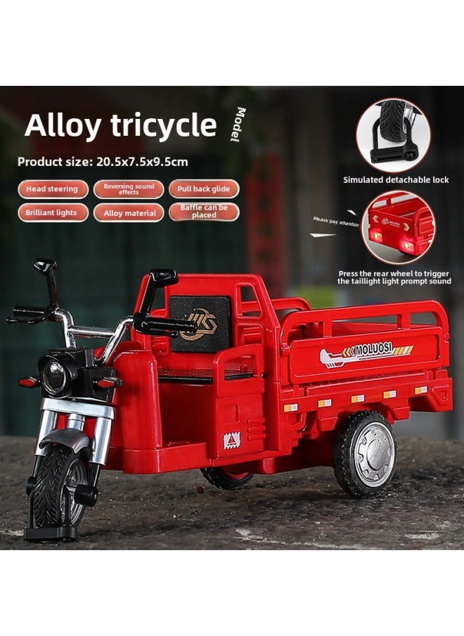 Retro 28 Big Bar Alloy Bicycle 1:10 Simulation Model Nostalgic Toy DIY Assembly Bicycle Ornaments-Color:Red Tricycle Model