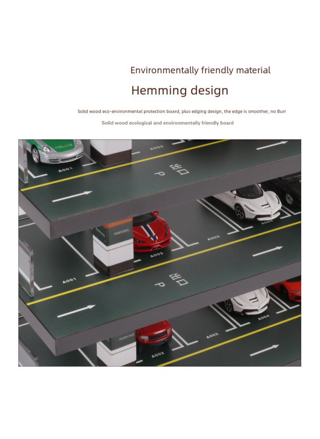 1:64 Car Model Parking Lot Model Simulation Garage Toy Storage Rack Display Cabinet Car Storage Rack-Color:1/64 Five-storey 30 Parking Space (excluding Cars)