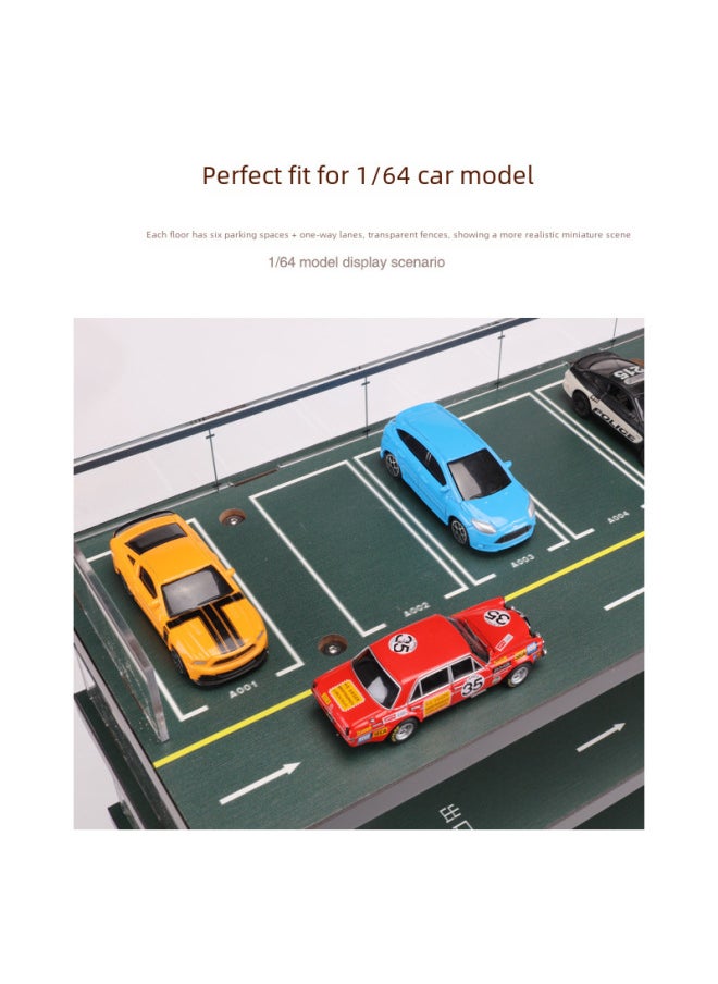 1:64 Car Model Parking Lot Model Simulation Garage Toy Storage Rack Display Cabinet Car Storage Rack-Color:1/64 Five-storey 30 Parking Space (excluding Cars)