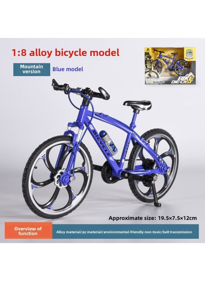Alloy Bicycle Model Simulation Mountain Bike Speed Drop Car Road Bike Bicycle Ornaments Gift Toys Cross-border-Color: Mountain Bike (blue)