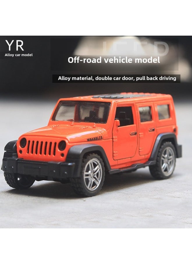 1:36 Alloy Sports Car Off-road Vehicle Model Children Boy Toy Car Back Force Door Car Ornaments Blind Box Wholesale-Color:A5-1 Shepherd Orange