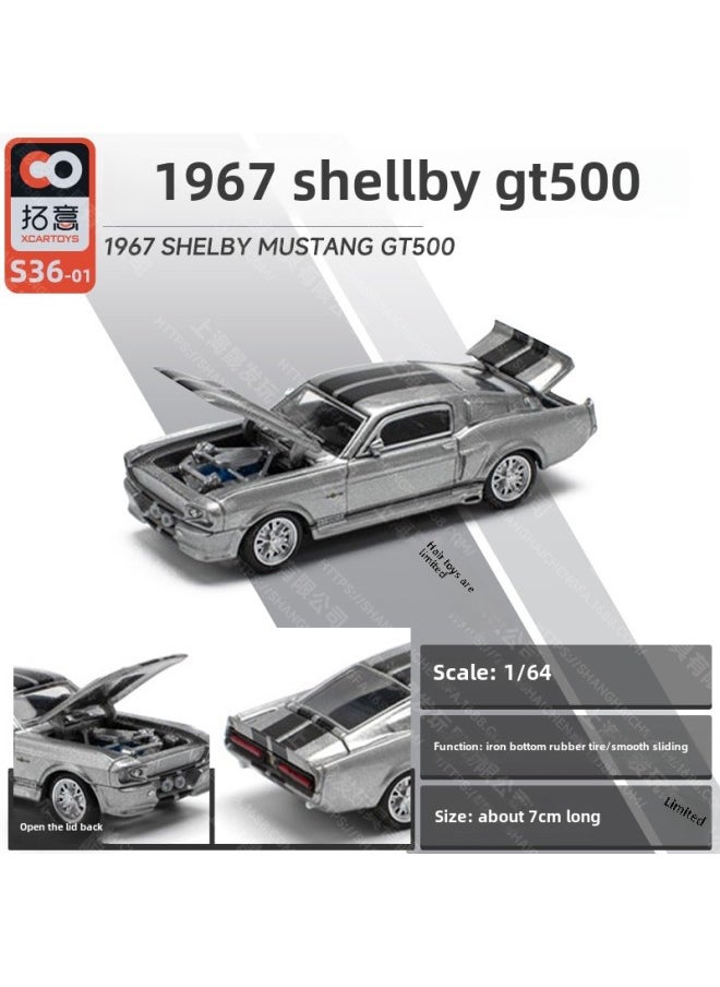 Tuoyi POPRACE Product 1/64 Toyota Yaris Toyota Honda NSX Alloy Car Model Simulation Car Model-Color:S36-01 Shelby Gt500r