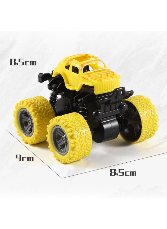 Children's Inertial Car Stunt Rotating Boys And Girls Birthday Toys Drop-resistant Shockproof Parent-child Interaction-Color:Macaron Yellow (color Box)