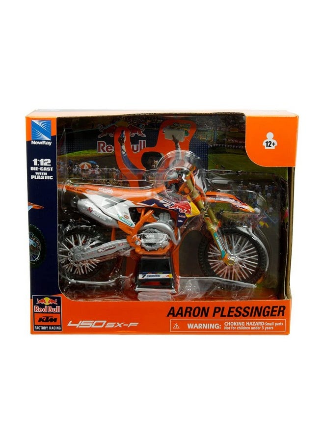 New-Ray Motorcycles 1:12 Compatible with KTM 450 SX-F Red Bull KTM #7 Aaron Plessinger 58363