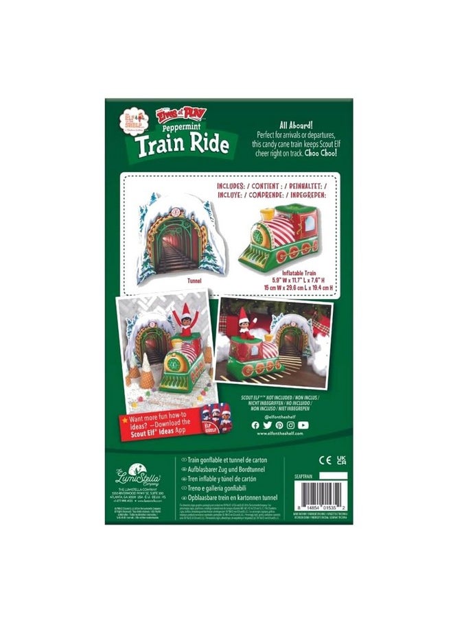 The Elf on the Shelf Scout Elves at Play Peppermint Train Ride. Inflatable Train for Fun Arrival Scenes! - Scout Elf Not Included