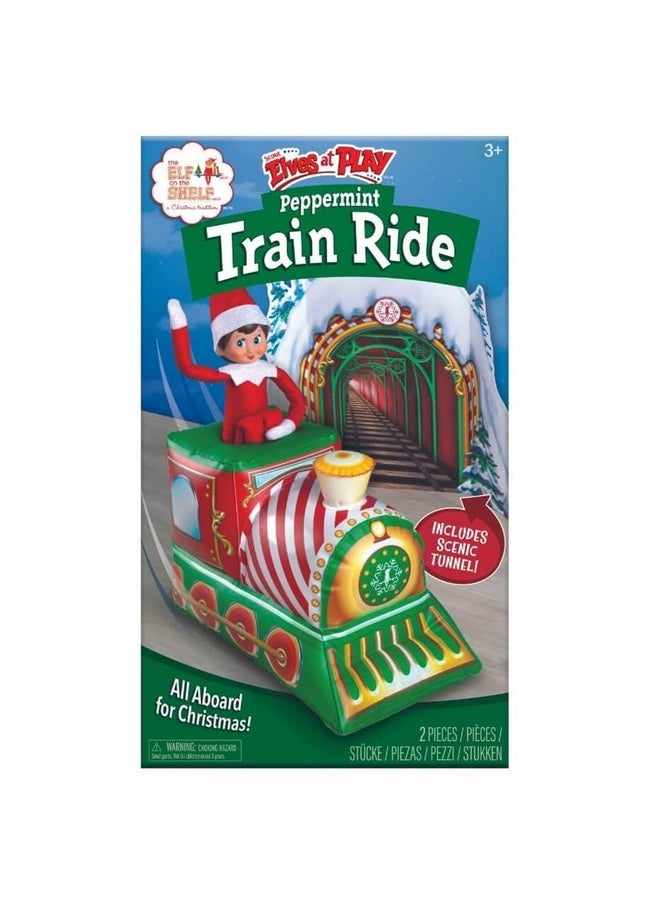 The Elf on the Shelf Scout Elves at Play Peppermint Train Ride. Inflatable Train for Fun Arrival Scenes! - Scout Elf Not Included