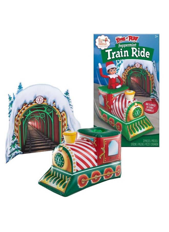 The Elf on the Shelf Scout Elves at Play Peppermint Train Ride. Inflatable Train for Fun Arrival Scenes! - Scout Elf Not Included