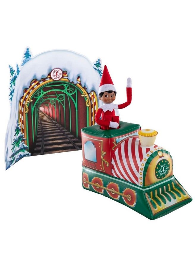 The Elf on the Shelf Scout Elves at Play Peppermint Train Ride. Inflatable Train for Fun Arrival Scenes! - Scout Elf Not Included