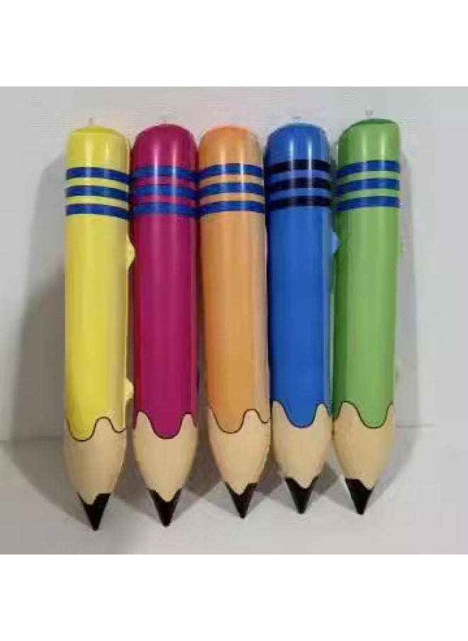 Supply PVC Inflatable Pencil Color Crayon Toy Birthday Props Watercolor Pencil Toy Party Ceremony-Color:68CM Yellow Pastel Crayon