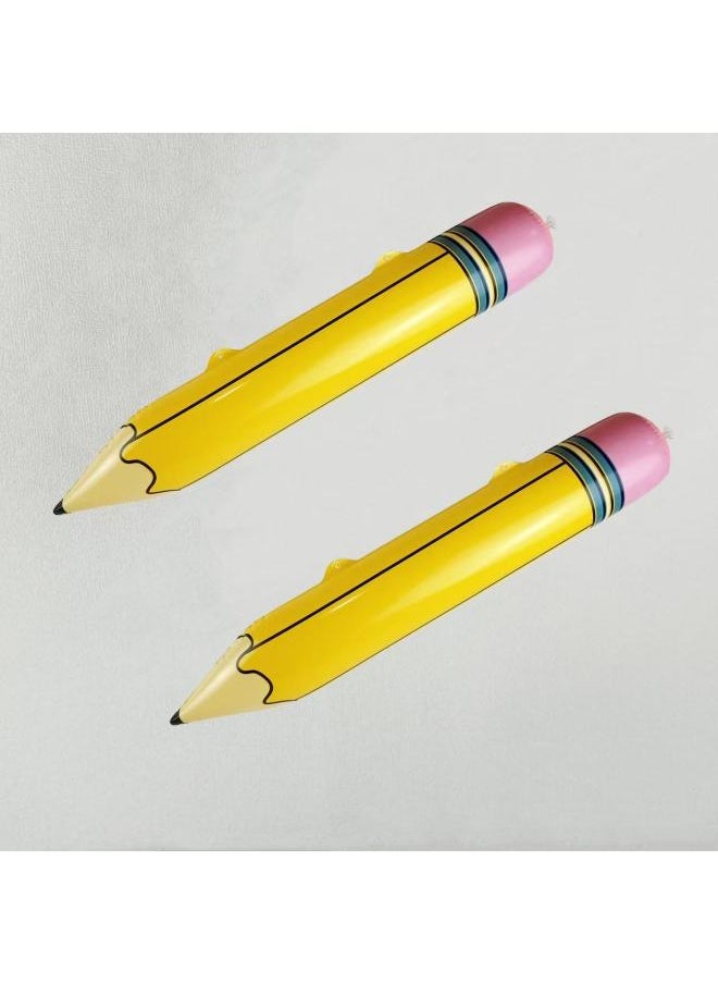 Supply PVC Inflatable Pencil Color Crayon Toy Birthday Props Watercolor Pencil Toy Party Ceremony-Color:68CM Yellow Pastel Crayon