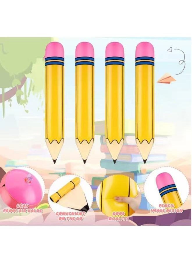 Supply PVC Inflatable Pencil Color Crayon Toy Birthday Props Watercolor Pencil Toy Party Ceremony-Color:68CM Yellow Pastel Crayon