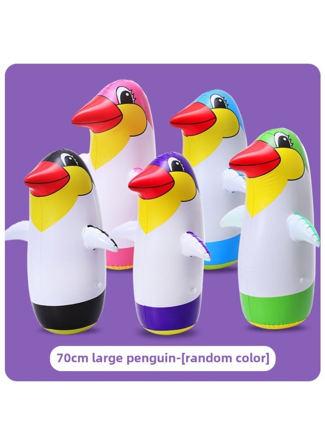 Spot Small Thick PVC Inflatable Penguin Inflatable Tumbler Animal Cartoon Boxing Toys Wholesale-Color:70cm Large Penguin
