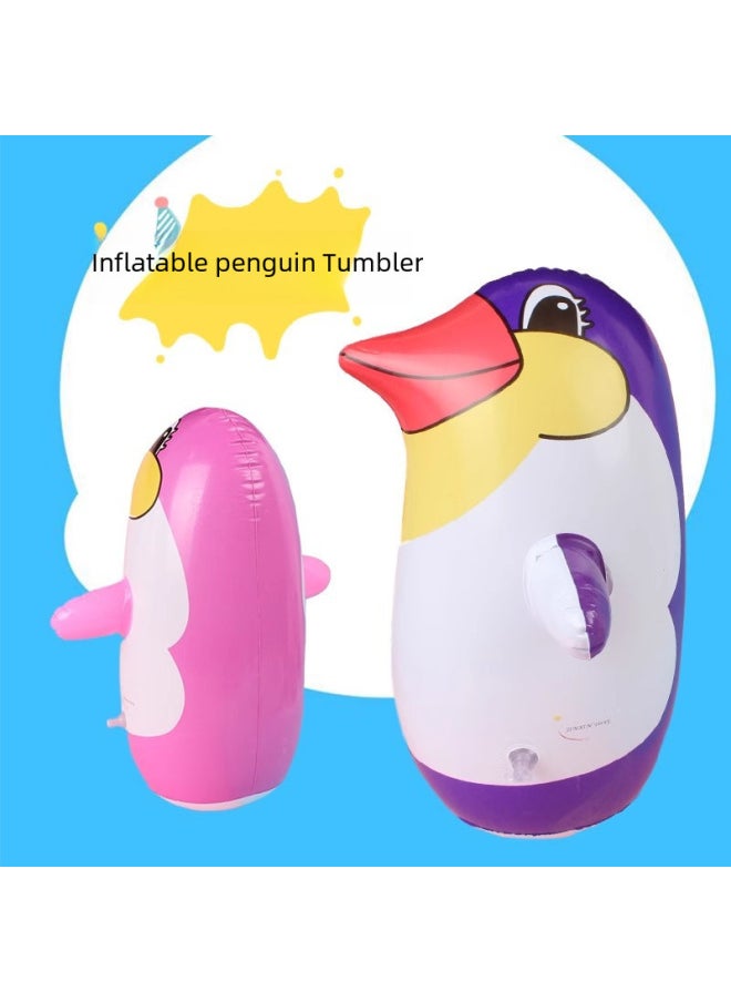 Spot Small Thick PVC Inflatable Penguin Inflatable Tumbler Animal Cartoon Boxing Toys Wholesale-Color:70cm Large Penguin