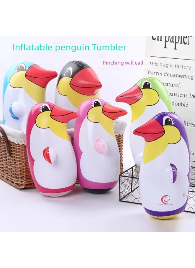 Spot Small Thick PVC Inflatable Penguin Inflatable Tumbler Animal Cartoon Boxing Toys Wholesale-Color:70cm Large Penguin