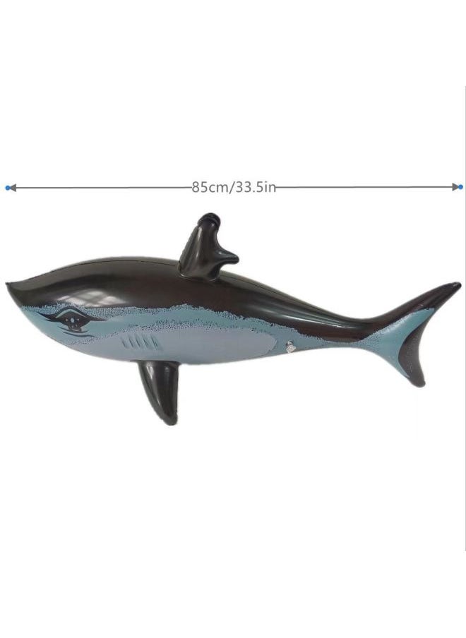 Cross Border Color Inflatable Dolphin Large Dolphin Toy Water Party Toys Star Dolphin Fish-Color:65cm Blue Dolphin