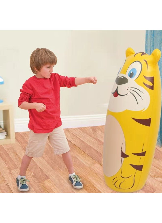 PVC Classic Dolphin Bear Inflatable Toy Sand 90cm Inflatable Tumbler-Color:Blue Sea Leopard