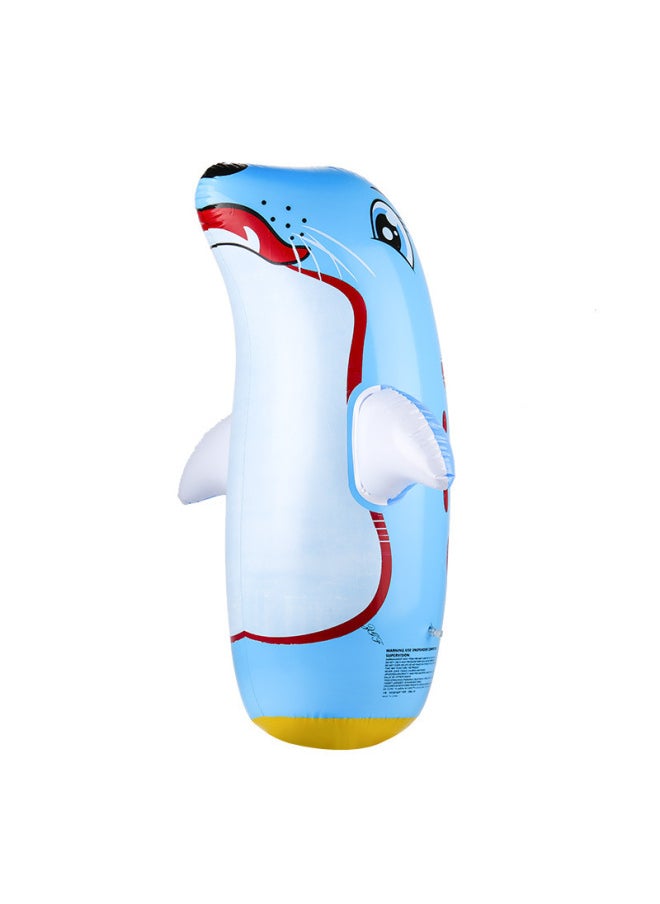 PVC Classic Dolphin Bear Inflatable Toy Sand 90cm Inflatable Tumbler-Color:Blue Sea Leopard