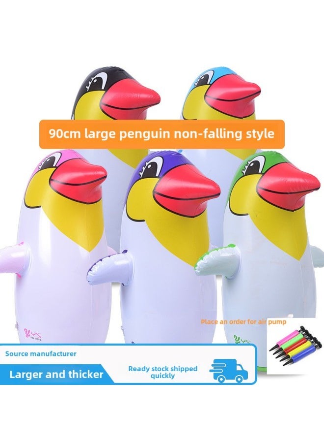 PVC Classic Dolphin Bear Inflatable Toy Sand 90cm Inflatable Tumbler-Color:Blue Sea Leopard