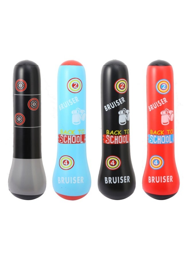 Inflatable Boxing Column Tumbler Children's Sanda Boxing Training Equipment Sandbag Water Filling Column Decompression Vent Toys-Color:Black 2 Boxing Column-Specifications:Can Be Filled With Water And Sand