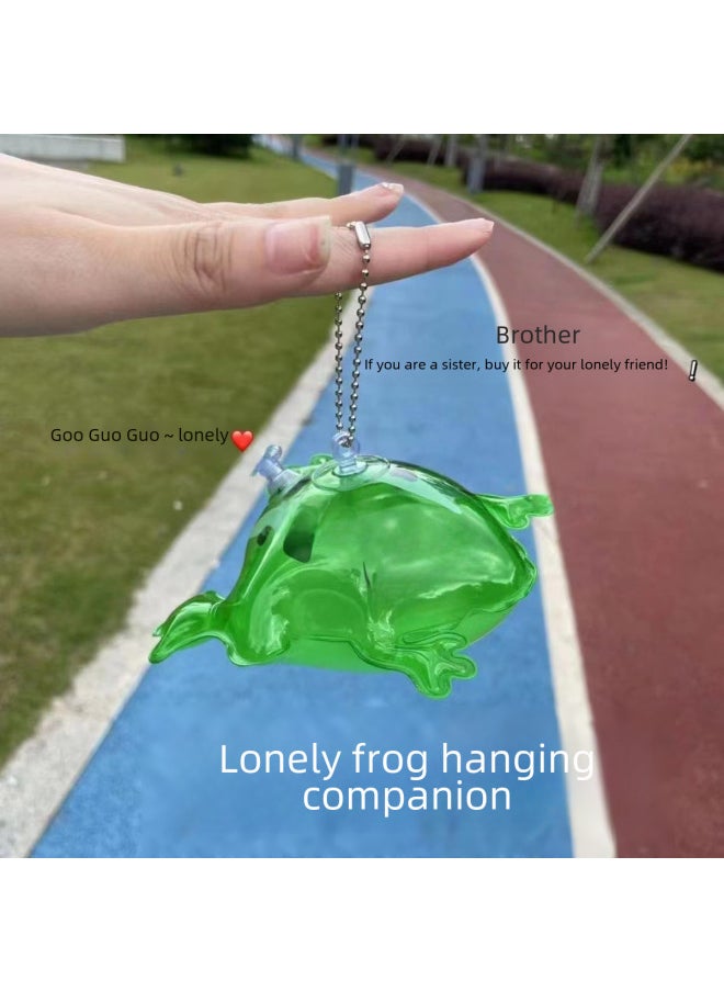 Glowing Mini Frog Balloon Pendant Stress Relief Bouncing Inflatable Small Frog Baby Night Market Toy Stall Cartoon Air Model-Color:Mini Little Frog Pink (send Elastic Rope) Luminous