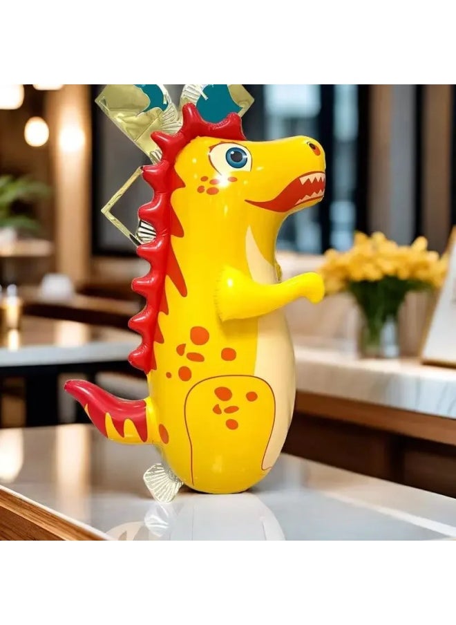 Large Inflatable PVC Thickened Cartoon Dinosaur Toy For Children Aged 3-7 Non Toxic Biodegradable Safe Fun Playtime-Color:Extra Thick Velociraptor