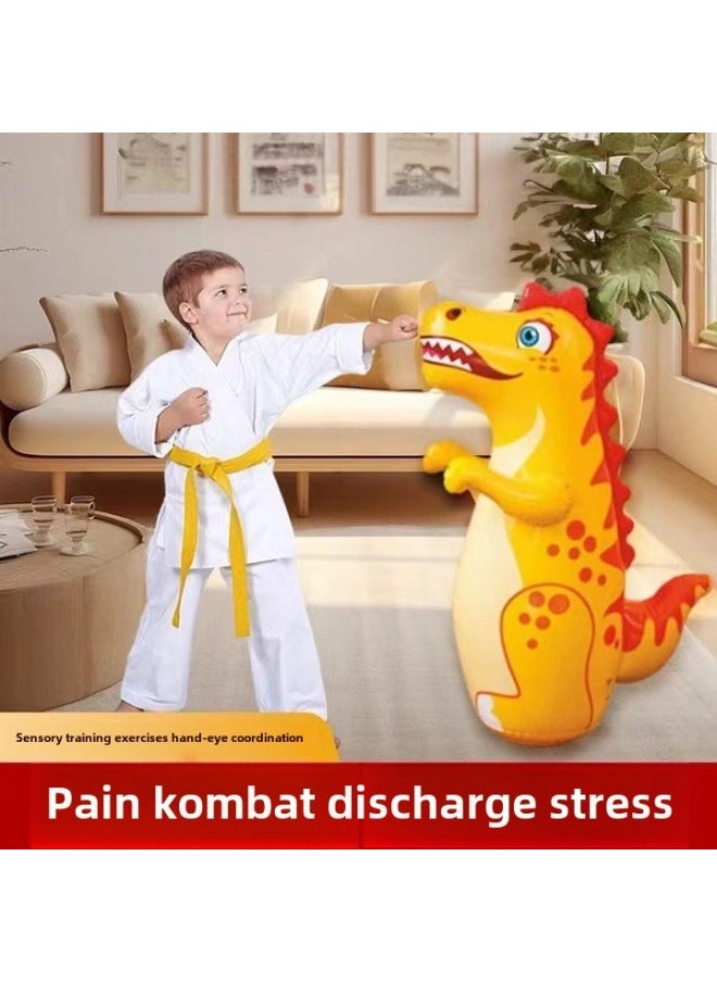 Cartoon Cute Fun Inflatable Dinosaur Tumbler Children's Home Boxing Training Educational Fitness Decompression Dinosaur Tumbler-Color:Plum Blossom Deer-Specifications:Foot Pump + Repair Piece