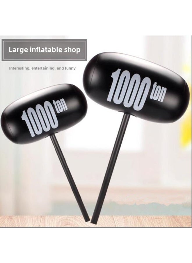 Large Balloon Inflatable Thousand Tons Hammer Blow Hammer Punishment Parent-child Interactive Game Toy Punishment Beating Thickening-Color:Large 69cm Thousand Ton Hammer (black)