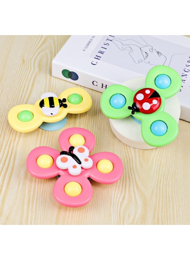 Children's Suction Cup Toy Fun Insect Rotating Top Ringing Bell Bath Toy Baby Bath Play Water Fun Rotating Top-Color:Insect Turn Music Three-piece Set (opp Bag)-Specifications:Consult Customer Service For Details