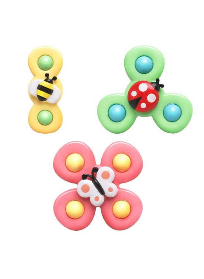 Children's Suction Cup Toy Fun Insect Rotating Top Ringing Bell Bath Toy Baby Bath Play Water Fun Rotating Top-Color:Insect Turn Music Three-piece Set (opp Bag)-Specifications:Consult Customer Service For Details