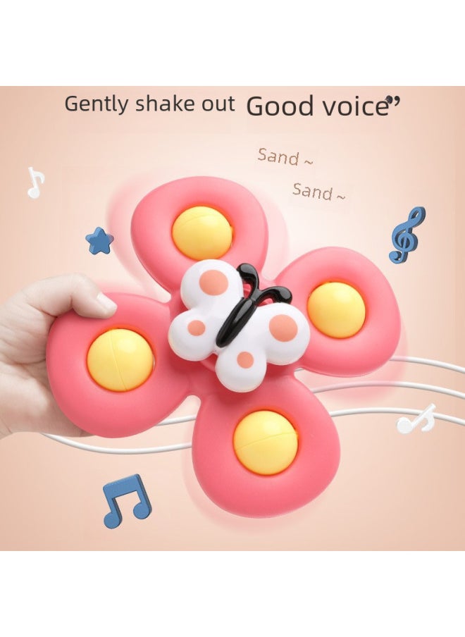 Children's Suction Cup Toy Fun Insect Rotating Top Ringing Bell Bath Toy Baby Bath Play Water Fun Rotating Top-Color:Insect Turn Music Three-piece Set (opp Bag)-Specifications:Consult Customer Service For Details