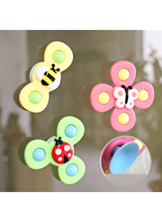 Children's Suction Cup Toy Fun Insect Rotating Top Ringing Bell Bath Toy Baby Bath Play Water Fun Rotating Top-Color:Insect Turn Music Three-piece Set (opp Bag)-Specifications:Consult Customer Service For Details