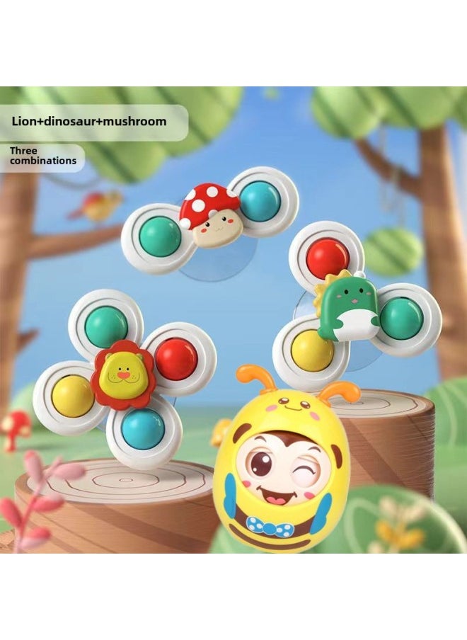 Children's Cartoon Animal Sucker Turn Turn Happy Flower Baby Top Toy Baby Boys And Girls-Color:Forest Turnaround Rattle Tumbler