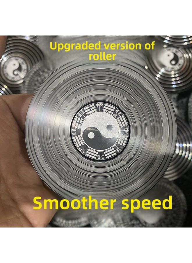 Chinese Style Alloy Taiji Bagua Fingertip Top Iron Boxed Compasses Metal Finger Toy Turnaround Handpiece-Color:80mm Riding Gate Ton A 64 Hexagram Version ]