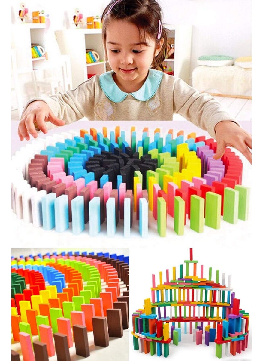My Gift Package 100 Pieces Colorful Wooden Domino Set