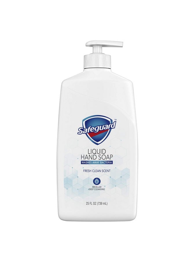 Safeguard Liquid Hand Soap, Micellar Deep Cleansing, Fresh Clean Scent | Washes Away Bacteria - 25 Ounce Bottle (Pack of 1)