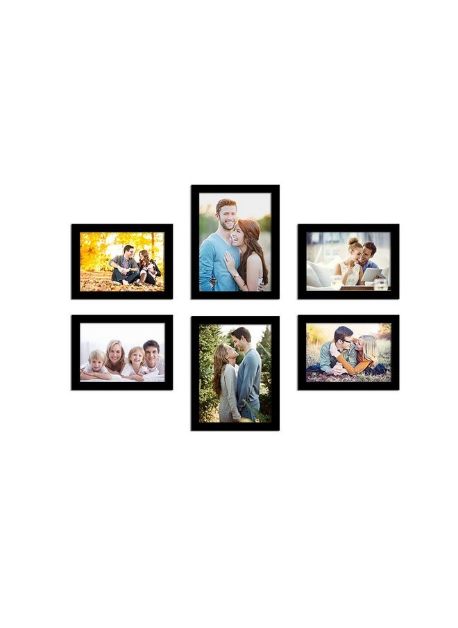 Art Street Photo Frame For Wall Set of 6 Black Picture Frame For Home Decoration Size -6x8,5x7 Inches Ecoseries (ASPWTECO23273),Medium Density Fibreboard;Synthetic Wood;Plexiglass, Rectangular