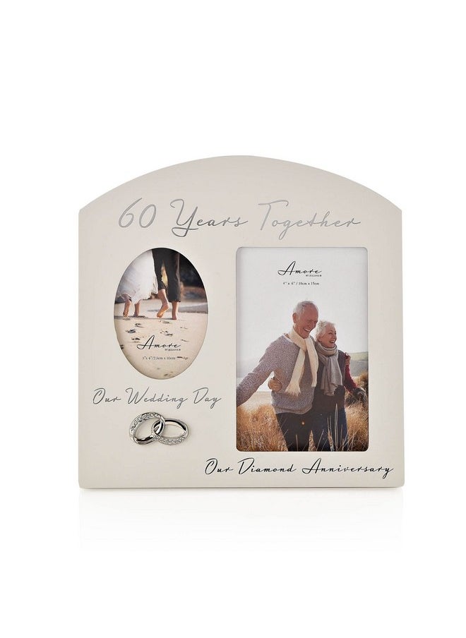 Oaktree Gifts Arched Double Frame 60 Years together - 60th Anniversary