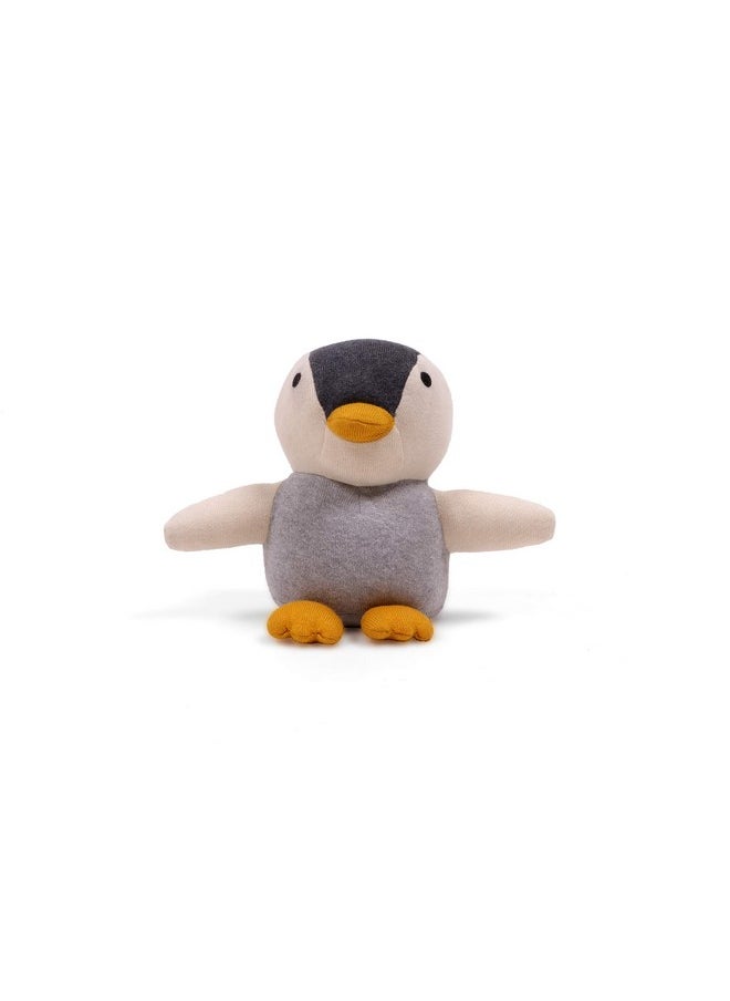 Pluchi Rocky - The Penguin Multicolor 100% Cotton Knitted Stuffed Soft Toys for Babies/Kids, 29 Cm x 24 Cm