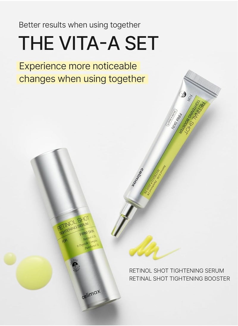 celimax The Vita A Retinol Shot Tightening Serum | with Pure Vitamin A Retinol, Peptide, Pore Minimizer, Wrinkles & Fine Lines, Firmer Skin, 30ml