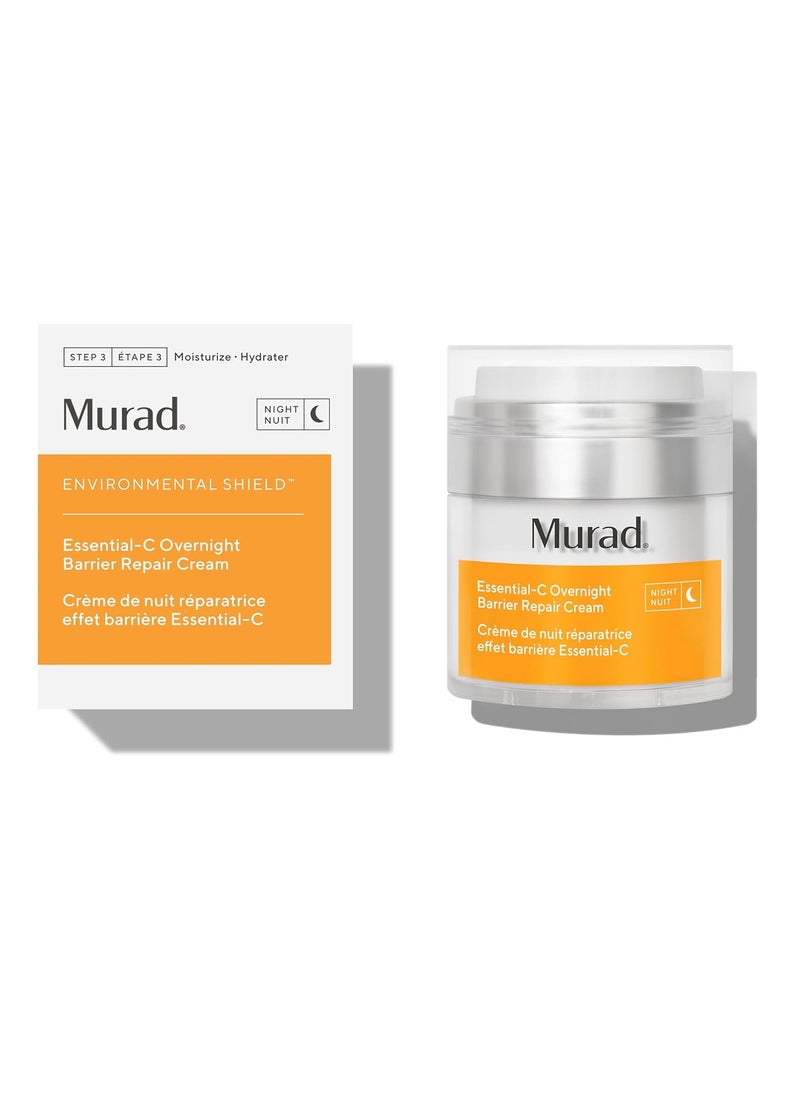 Murad Essential-C Overnight Barrier Repair Cream - Environmental Shield Vitamin C Moisturizer - Helps Neutralize Pollutants, Brighten and Smooth Skin, 1.7 Fl Oz