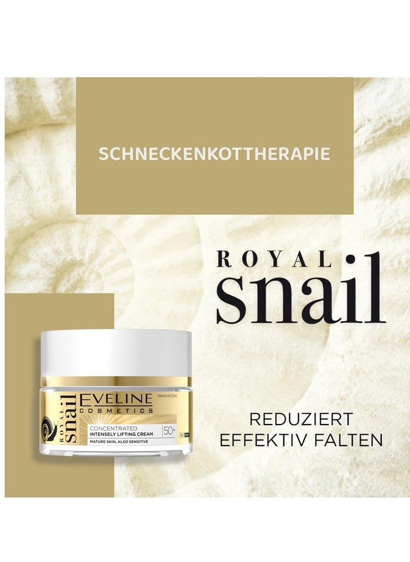 Eveline Cosmetics Royal Snail Mucin Concentrated Lifting Cream 50+ RIGIN Peptides Skin Regeneration