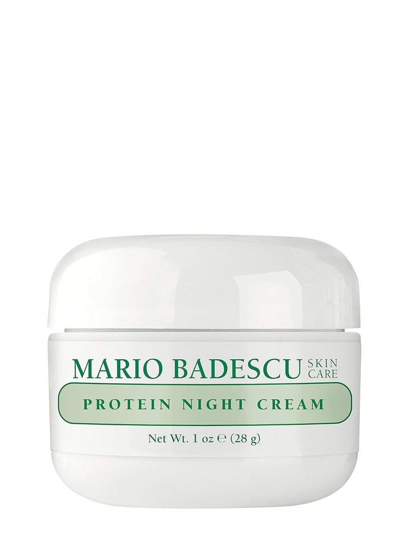 Mario Badescu Protein Night Cream for Dry and Sensitive Skin, Anti Aging Face Cream with Peptides, Collagen & Vitamins A & E, Reduces Wrinkles, Face Moisturizer for Women and Men, 1 OZ