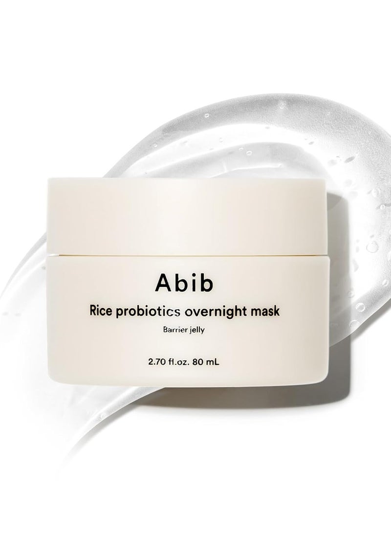 Abib Rice Probiotics Overnight Mask Barrier Jelly 2.7 fl oz I Moisturizer for Slugging Intensive Hydrating Nourishing Face Sleep Sleeping Mask for Korean Skin Care jelly eye cream clay mask glass skin